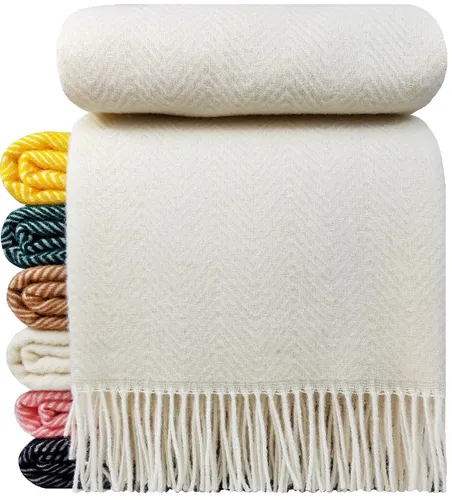 Wolldecke 100% Schurwolle Tirol-M Cremeweiß 140x200cm in pink von STTS International