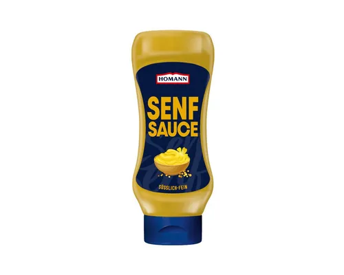Produktbild Homann Saucen, Homann Senfsauce vegan würzig-pikante Sauce Squeezeflasche 430ml