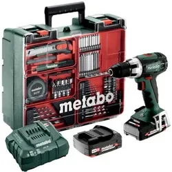 Metabo Akku Bohrschrauber BS 18 LT Set 18V - Akkuschrauber mit 2 LiPOWER Akkus und Ladegerät, ideal für anspruchsvolle Anwendungen. Inklusive praktischem Kunststoffkoffer und integriertem Arbeitslicht für optimale Sicht.