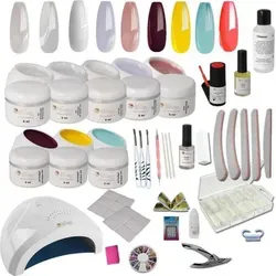 Sun Garden Nails UV Gel Set Starlight - Nageldesign Starterset mit UV Gerät - Nageldesign-Sets mit 52 Teilen für Einsteiger und Profis, inklusive UV-Lampe und vielfältigen Farbgele für kreative Nailart.