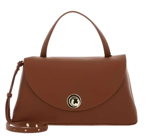 Coccinelle Nikla Handbag Double Grainy Leather Cognac/Noir