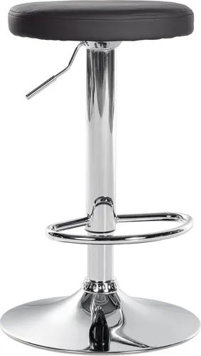 CLP Barhocker Ponte - Höhenverstellbarer Kunstlederstuhl in Schwarz - Moderne Barhocker aus Kunstleder mit höhenverstellbarem Gaslift für optimalen Sitzkomfort und flexible Nutzung, ideal für Bar und Küche.