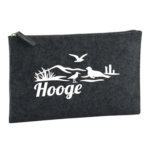 Huuraa Kulturbeutel Hooge Strandmotiv Geschenk 1 Liter Filz Charcoal Kosmetiktasche Hooge Geschenkidee