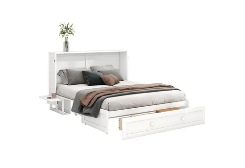 Odikalo Schrankbett 140/90x200 – Praktisches Plattformbett mit Schubladen