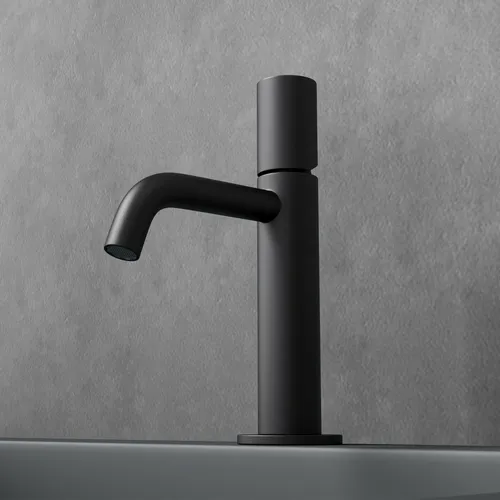 Einhebelmischer Waschbecken-Armatur Schwarz - Moderne 2-Loch Einhandmischer aus verchromtem Messing, elegant in Schwarz, ideal für stilvolle Badezimmer. Einfache Standmontage und ovales Design.