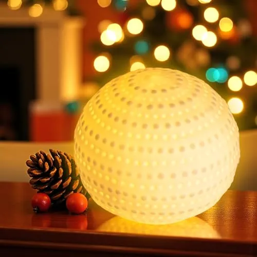 LED Porzellan Leuchtkugel weiß matt inklusive Batterie