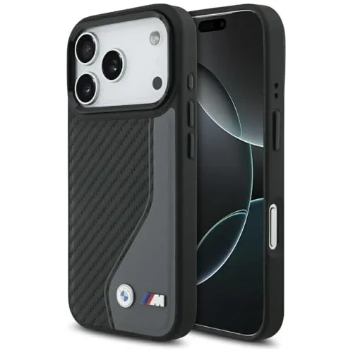 BMW M Carbon Logo Schutzhülle für iPhone 17 Pro mit MagSafe - Exklusive Schutzhülle aus der M Carbon Logo Kollektion, ideal für MagSafe-Ladegeräte. Langlebig, sportlich und mit elegantem Anthrazit-Design, perfekt für stilbewusste iPhone-Nutzer.