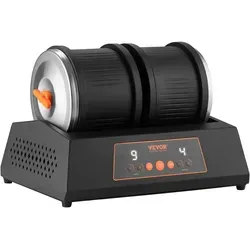 VEVOR elektrische Poliermaschine Steinpolierer mit 3,63 kg belastbarer Doppeltrommel, 4 Drehzahlstufen, Steinpolierset mit  9-Tage-Poliertimer & intuitivem Bedienfeld & Adapter, Schwarz