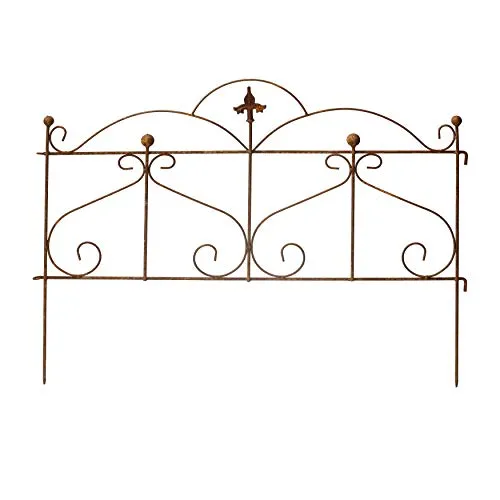Beetzaun Gartenzaun Rankhilfe Metall Eisen Rost Deko 50cm hoch x 60cm lang Zaun Zaunelement