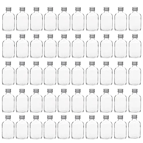 Flaschenland - 50er Set Glasflaschen 100ml, Taschenflasche, Flachmann für Liköre & Tastings oder Produktproben