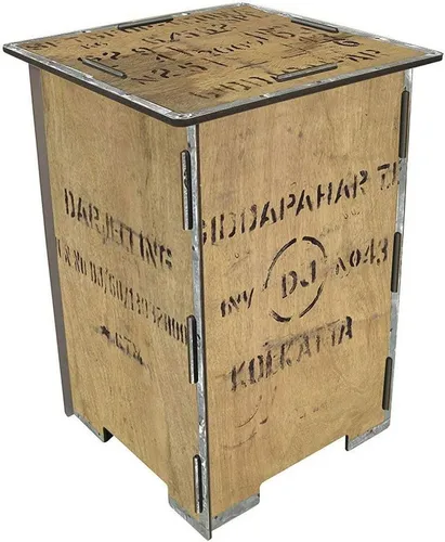 WERKHAUS® Sitzhocker Teekiste, hellbraun - Sitzhocker im Teekisten-Design, aus nachhaltigem Material, ideal für kreative Wohnräume und praktische Sitzgelegenheiten.