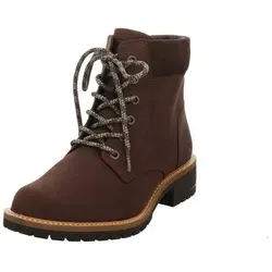 Ecco ELAINA Damen Stiefeletten - elegante Schnür-Boots in Dunkelbraun - Wanderschuhe mit weichem Fettnubuck-Obermaterial, herausnehmbarem Fußbett und robuster Gummisohle für optimalen Komfort und Halt beim Wandern.