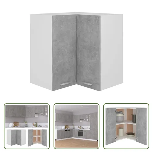 The Living Store Eckhängeschrank Betongrau 57x57x60 cm