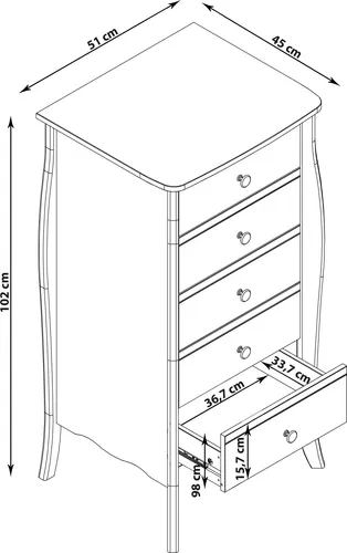 Caitlin-Truhe in grau von Domus Living