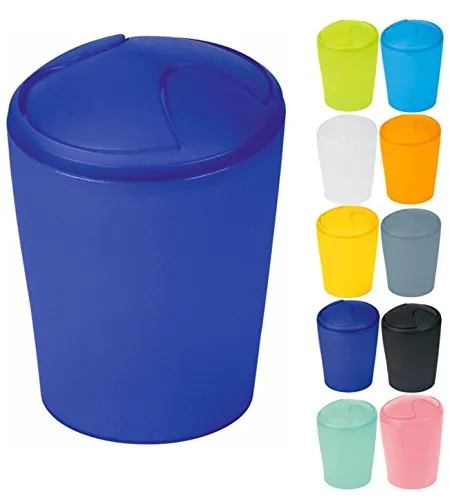 Spirella Kosmetikeimer Move Abfalleimer Schwingdeckeleimer | Kunststoff | 5 Liter |Marine Blau
