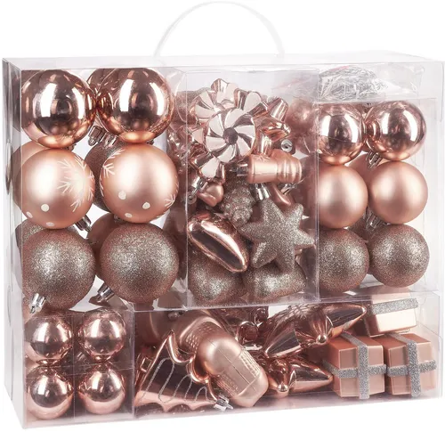 BRUBAKER 77-teiliges Set Weihnachtskugeln in gold von BRUBAKER