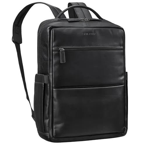 STILORD 'Nordico' Premium Business-Rucksack Herren - Tagesrucksäcke aus hochwertigem Echtleder mit Laptop-Fach für Geräte bis 16 Zoll, ideal für Arbeit, Uni und Reisen - stylisch und funktional.