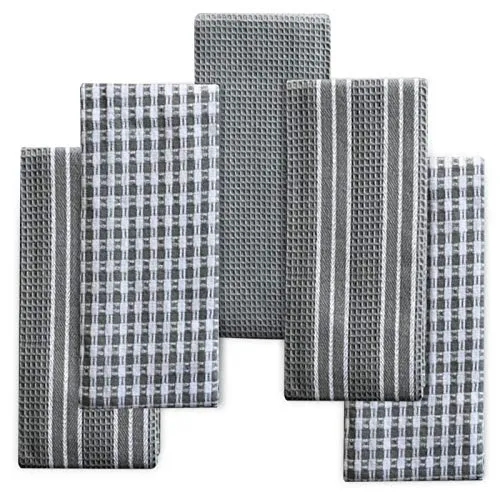 TOPSEAS Geschirrtücher,5er Set Geschirrtücher,Geschirrtuch Küchentücher 100% Baumwolle,weich und langlebig,Starke Absorption,Modisches Musterdesign,waschbar oder maschinenwaschbar(65 * 45 cm)