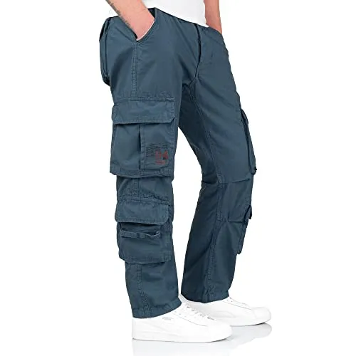 Surplus Raw Vintage Airborne Slimmy Herren Cargo Vintage Hose, Navy, XL