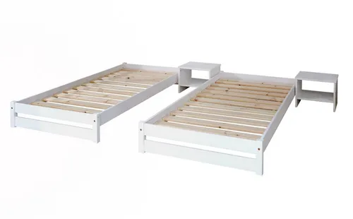 Mid.you Stapelbett 926832 Nadine - Vielseitiges Stapelbett aus massivem Kiefernholz, ideal für Gästezimmer und Jugendzimmer. Platzsparend und wandelbar – tagsüber als Sofa, nachts als Doppelbett für erholsame Nächte.