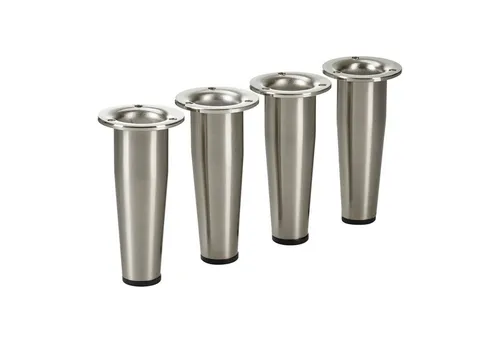 SO-TECH® Möbelfuß FOX-TROT höhenverstellbar um max. 12 mm, (Spar-Set, 4-St), Höhe 80 mm Edelstahloptik