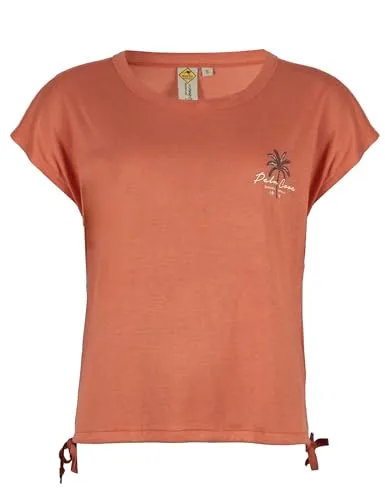 ROADSIGN australia Damen T-Shirt mit seitlicher Schnürung, weiches Material, modern und komfortabel orange, XL