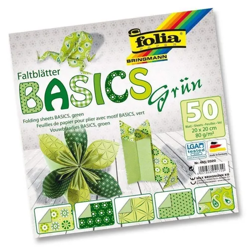 Folia Faltblätter Basics grün, 50 Blatt