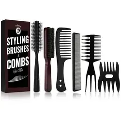 Dylapick Haarbürste Kamm Männer Styling mit Wildschweinborsten - Vielseitiges Styling-Set für Männer: Die Dylapick Haarbürste mit Wildschweinborsten sorgt für glänzendes Haar und gepflegte Bärte. Ideal für alle Haartypen, entwirrt sanft und kreiert Volumen.
