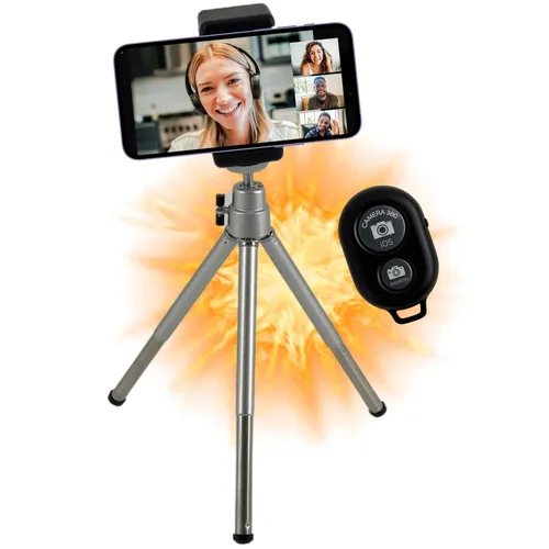 Handy Stativ mit Selbstauslöser Bluetooth Fernbedienung Smartphone Tripod klein