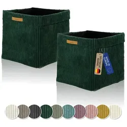 Lycce Regalkorb Kallax Boxen Cord 2er Set grün von Lycce