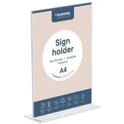 Europel Tischaufsteller T-Ständer DIN A4 Hochformat Acryl - 10 Stück