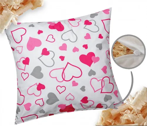 Heubergshop Zirbenkissen, 1-tlg., 40x40cm Gefüllt mit Zirben Zirbenspäne Herzen (Zirbe-550/1)