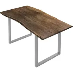 SAM Esszimmertisch Billy 130x75 cm - Esszimmertisch aus massivem Akazienholz mit echter Baumkante, pflegeleicht und einzigartig in Maserung und Design – perfekt für jedes Zuhause.