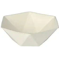 Schalen Zuckerrohr pure 400 ml - 6-eckig, biologisch abbaubar - Party-Deko aus Zuckerrohr, mikrowellengeeignet bis 800 W, stabil und kompostierbar. Ideal für umweltbewusste Feiern!