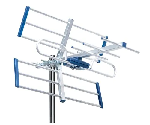 EDISION YAGI 8db Außenantenne Terrestrisch 21-48 UHF, 5G LTE Filter, für den Empfang von digitalen DVB-T/T2 Kanäle, TV Antenne, Frequenzbereich 470-694Mhz, Länge 47cm, LTE700, Blau