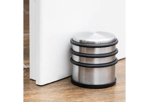 Haushalt International Türstopper aus Edelstahl, matt - Robuster Türstopper aus mattiertem Edelstahl, ideal für jeden Raum. Mit einem Durchmesser von 7 cm und einem Gewicht von 1100g sorgt er für Stabilität und Sicherheit.