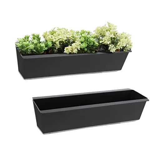 Geschenkestadl 6 Stück Blumenkasten für Paletten Kunststoff Balkonkasten Pflanzkasten Palettentopf