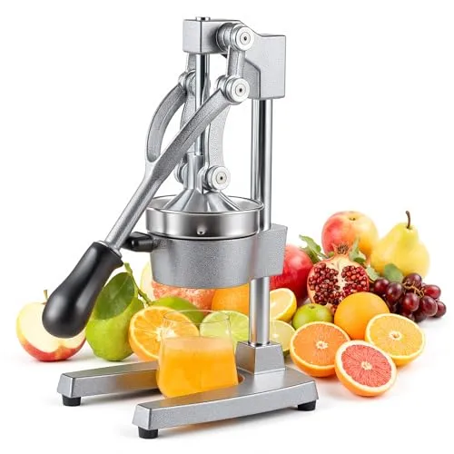 CO-Z Professionelle Zitruspresse in handelsüblicher Qualität, Handpresse, manuelle Fruchtpresse, Metallsaftpresse, robuste Saftpresse, Zitrusfrüchte, Orange, Granatapfel
