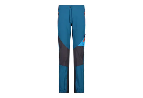 CMP Woman Pant deep lake-antracite (13MM) 34 - Wanderhose aus robustem Ripstop-Gewebe mit wasserabweisender und UV-Schutz-Beschichtung. Ideal für Damen, perfekt für Skitouren und Wanderungen dank elastischem Bund und ergonomischer Passform.