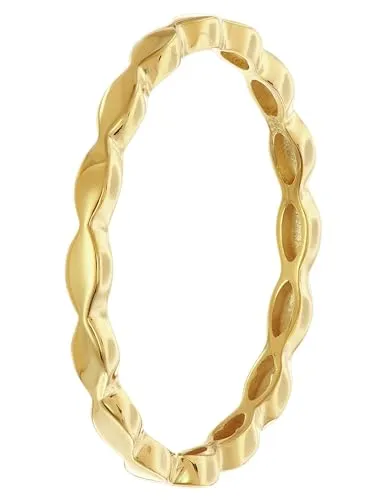 trendor Damenring Gold 333/8K - Elegantes Schmuckstück für Frauen - Ringe für Damen, aus hochwertigem 8 Karat Gold (333) mit funkelnden Zirkonias, ideal als Geschenk für besondere Anlässe und perfekt kombinierbar mit anderen Ringen.