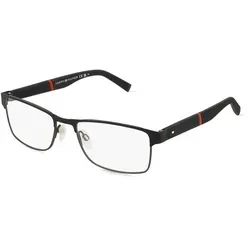 Tommy Hilfiger TH 2041 T17 - Unisex Brillenfassung, eckiges Design mit vollem Rand aus hochwertigem Metall in elegantem Schwarz für einen modernen Look.