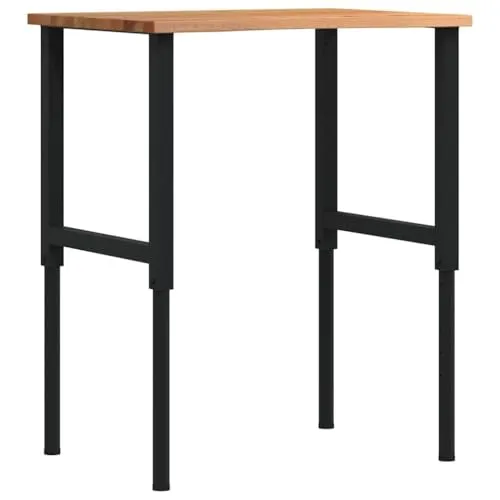vidaXL Werkbank Hellbraun 80x60x(71,5-98) cm - Massivholz Eiche, stabil und langlebig für Heimwerkerprojekte und Reparaturarbeiten