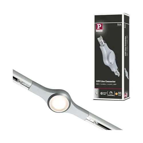 Paulmann 95477 URail System LED Linienverbinder 1x6W - Leuchtbänder-Anhänger, dimmbar mit warmweißem Licht (2700K) und 440 Lumen für eine stimmungsvolle Beleuchtung in Ihrem Wohnraum.