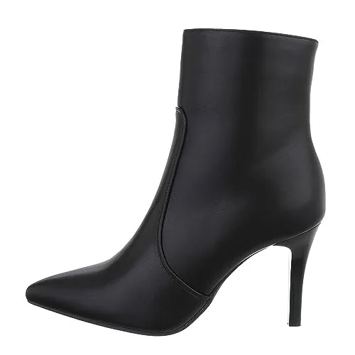 Ital Design Damenschuhe Stiefeletten High-Heel Stiefeletten, DES610P-, Kunstleder, Schwarz, Gr. 40