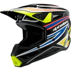 Alpinestars SM3 Wurx Jugend Motocross Helm, schwarz-rot-gelb, Größe S - Motorradhelm mit ECE 22-06 Zertifizierung, extrem leicht mit nur 1060 g und sicherem Doppel D-Ring Verschluss für optimalen Schutz.