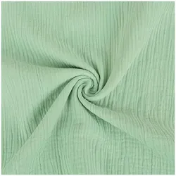 50x130cm Musselin Stoff uni Meterware Mulltuch Baumwolle - Grün