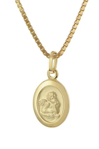 trendor Kette mit Anhänger Kinder-Anhänger Gold 333 Schutzengel an vergoldeter Silberkette