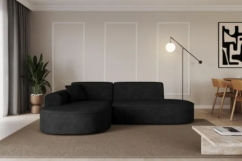 ALTDECOR Ecksofa MARI-L1 in L-Form - 243x171 cm, Schwarz - Ecksofa in L-Form für stilvolle Wohnzimmer. Hochwertige Polsterung und robuste Konstruktion bieten maximalen Komfort und Langlebigkeit.