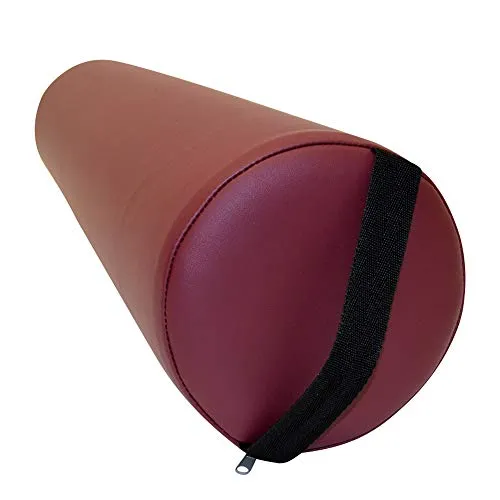 Promafit Massage Lagerungsrolle mit Griff für die Massageliege - Vollrolle Knierolle mit PU-Bezug wasserabweisend (Burgund)