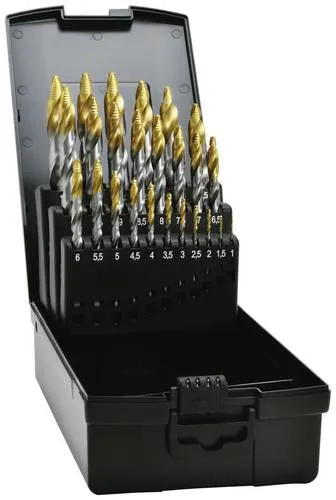 EXACT Spiralbohrersatz HSS-G STEPTECH, 25-teilig - Praktischer 25-teiliges Bohrerset mit STEP-Technologie für präzise Bohrungen in verschiedenen Materialien. Ideal für Heimwerker und Profis, sorgt für minimalen Kraftaufwand und effizientes Arbeiten.